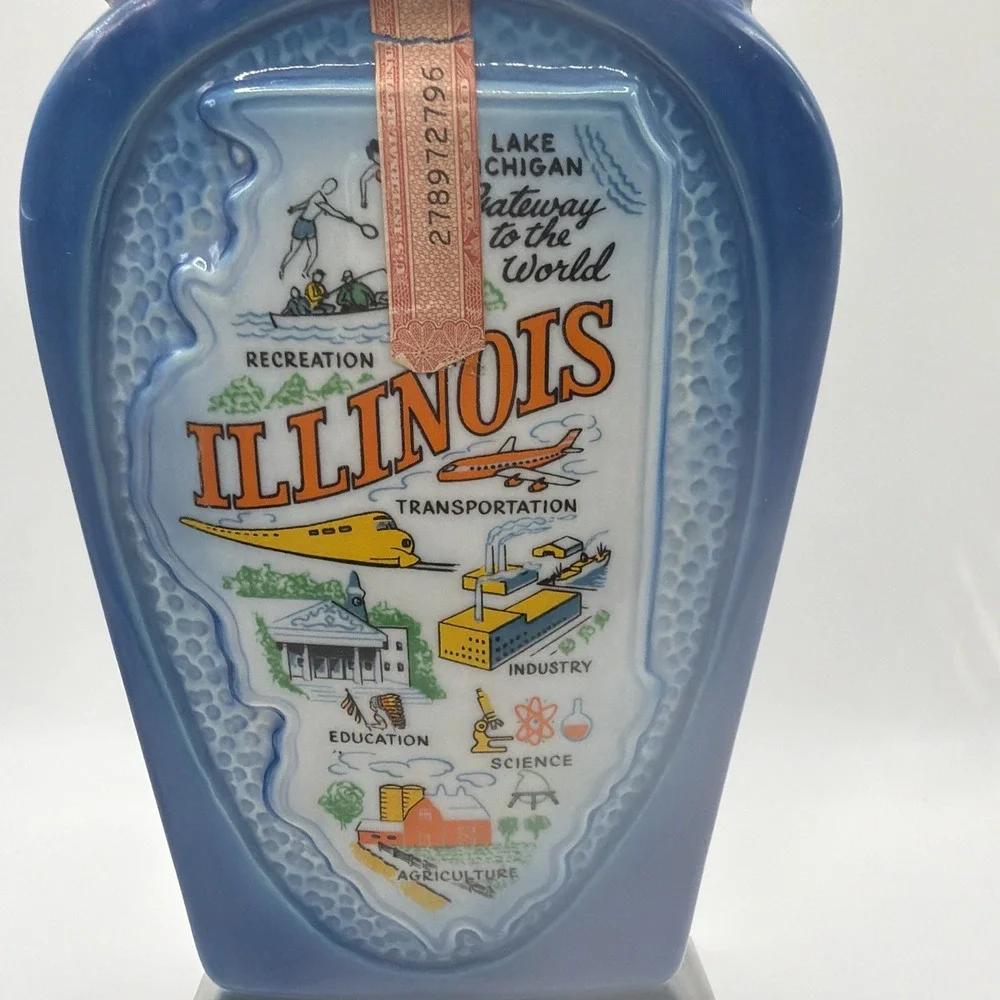 Vintage 1968 Jim Beam Illinois Sesquicentennial EMPTY Decanter Bottle 1818-1968‎